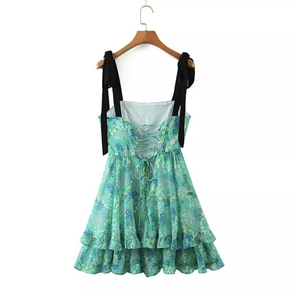 Mini Tie On Shoulder Dress Spring - Picture 6 of 9